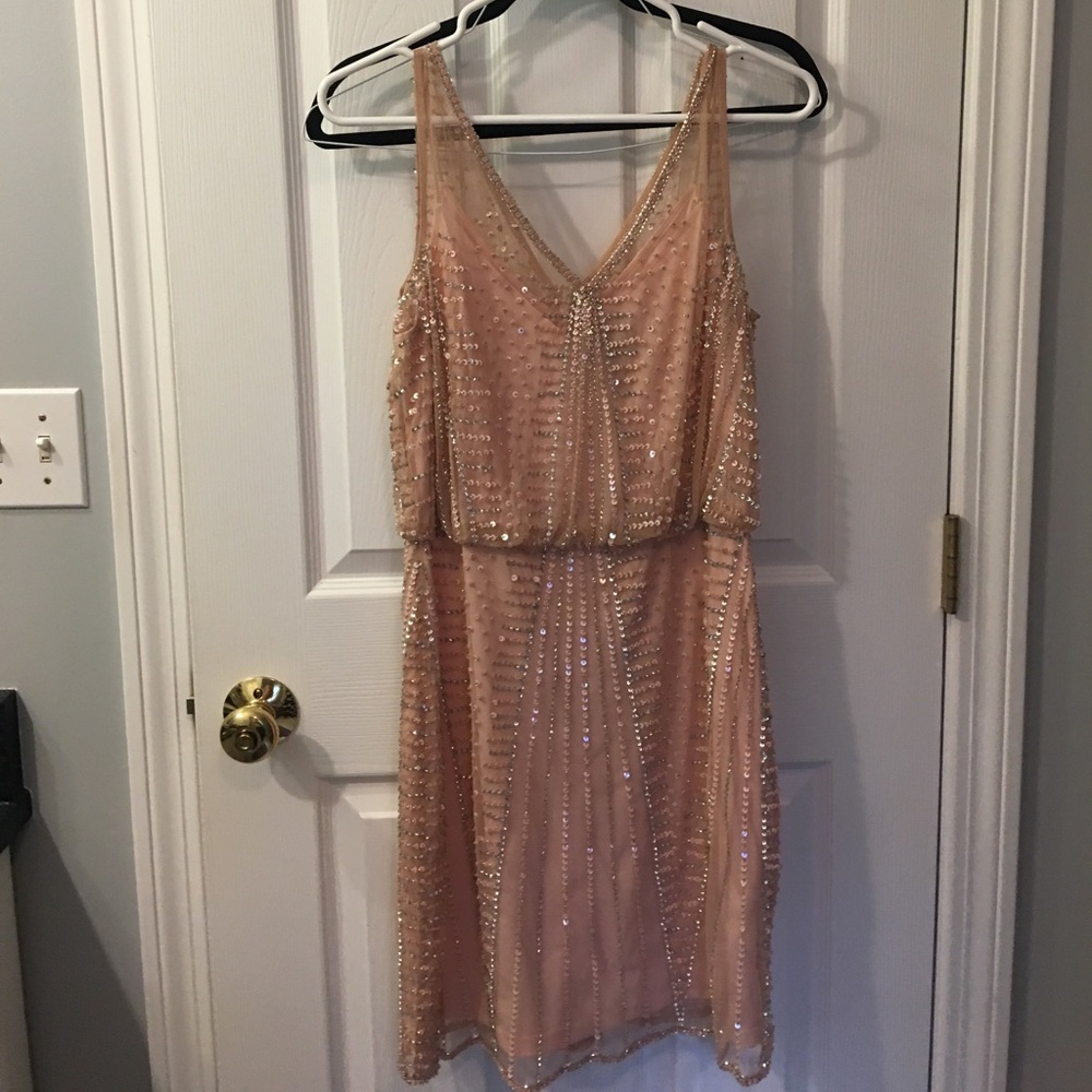 Adrianna Papeli Blush Sequin Dress